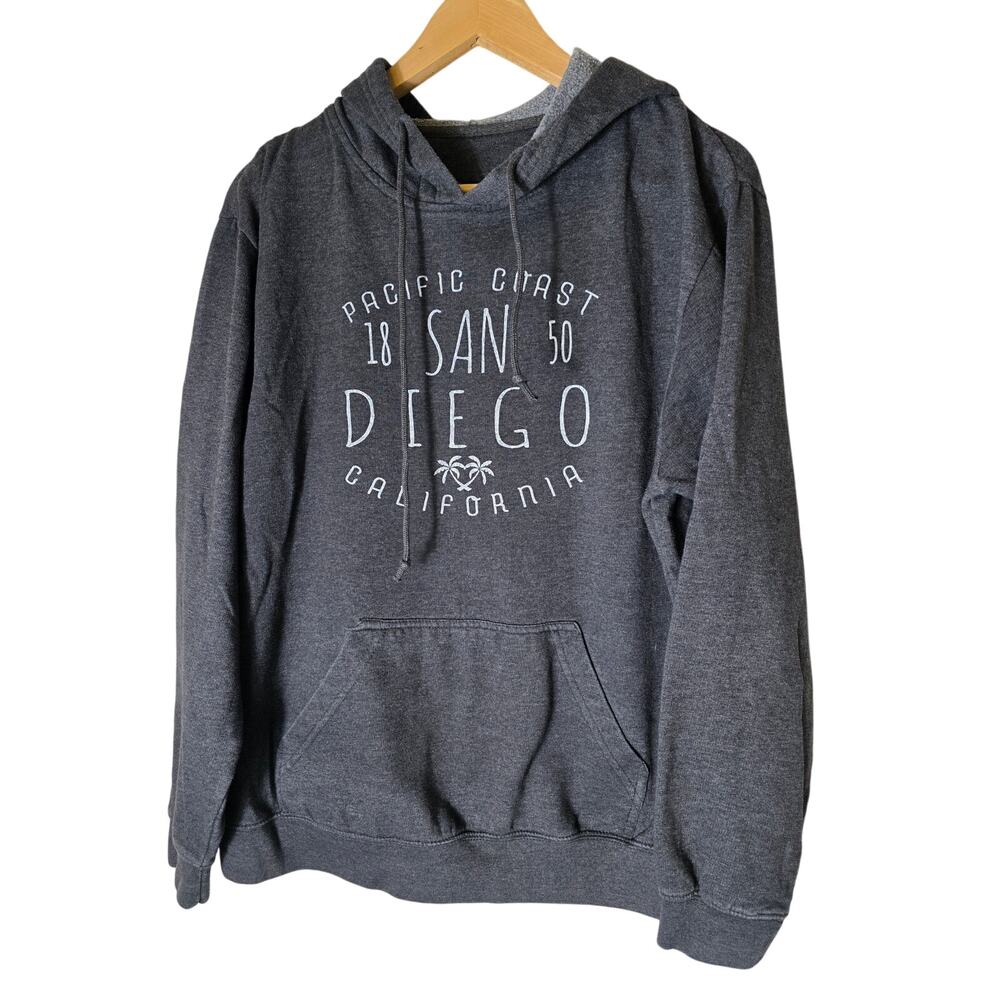 SAN DIEGO CALIFORNIA Charcoal Gray Pacific Coast Pullover Hoodie SZ M